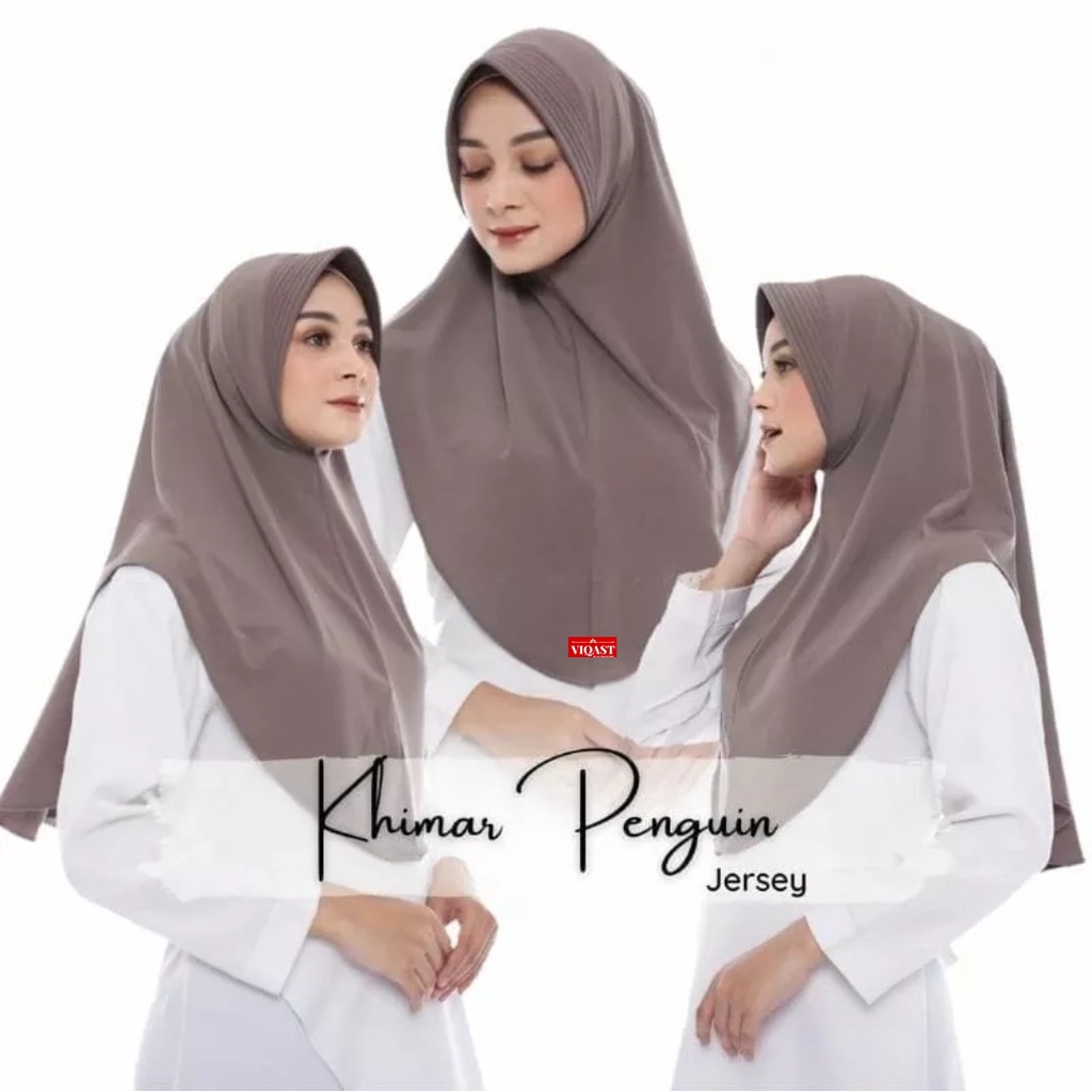 JILBAB KHIMAR PINGUIN PREMIUM SIZE M &amp; L HIJAB BERGO INSTAN HIJAB INSTAN PET KERUDUNG POLOS JILBAB JERSEY BERGO PINGUIN