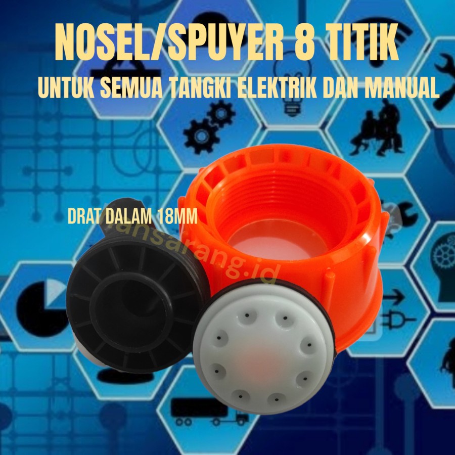 Nozzle Nozel Spuyer Lubang 8 Semprot Hama pompa tangki  Elektrik 16 liter