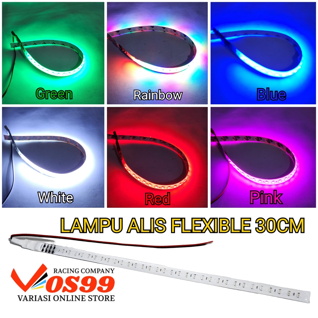 1 BIJI LAMPU KOLONG / ALIS FLEXIBLE 3OCM NYALA FLASH RGB BISA UNTUK MOTOR DAN MOBIL UNIVERSAL