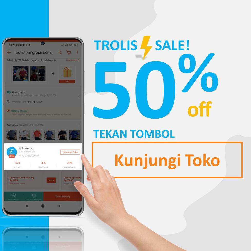 Grosir M L XL 30S original iTFASH abstrak kemeja hem pria cowok lengan pendek hitam putih daun bunga