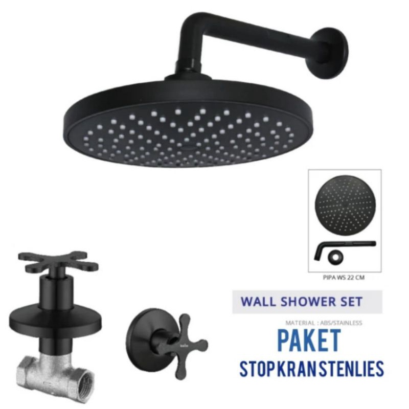 WALL SHOWER PAKET STOP KRAN DINGIN/SHOWER TANAM/STOP KRAN TANAM