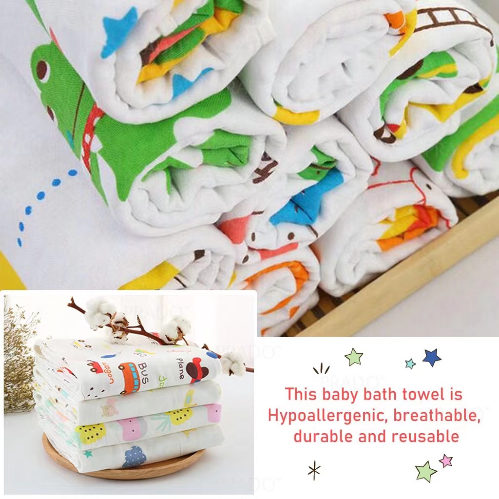 cod 105*50 Handuk mandi anak motif kartun bath towel kartun handuk bayi lembut honeycomb lucu