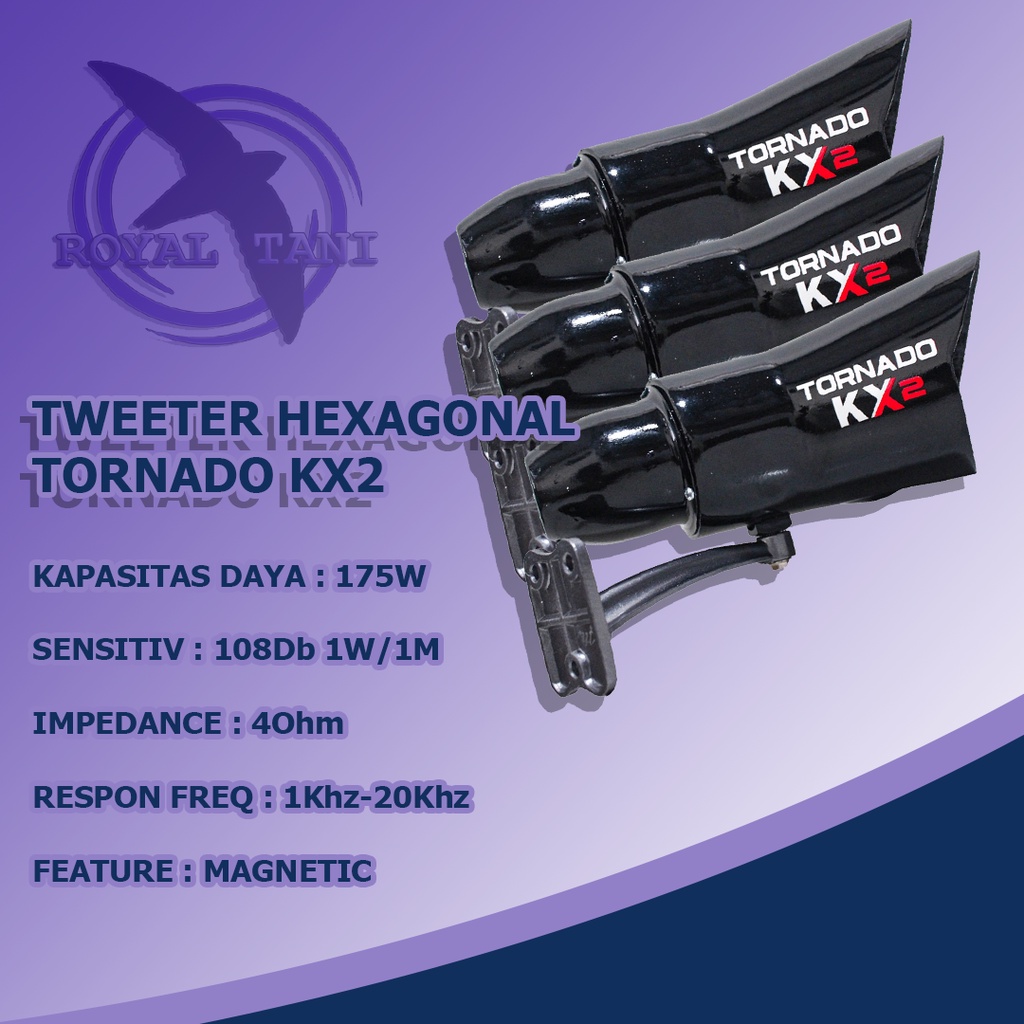 Tweeter Hexagonal Pemanggil Walet Tornado KX2 2 arah