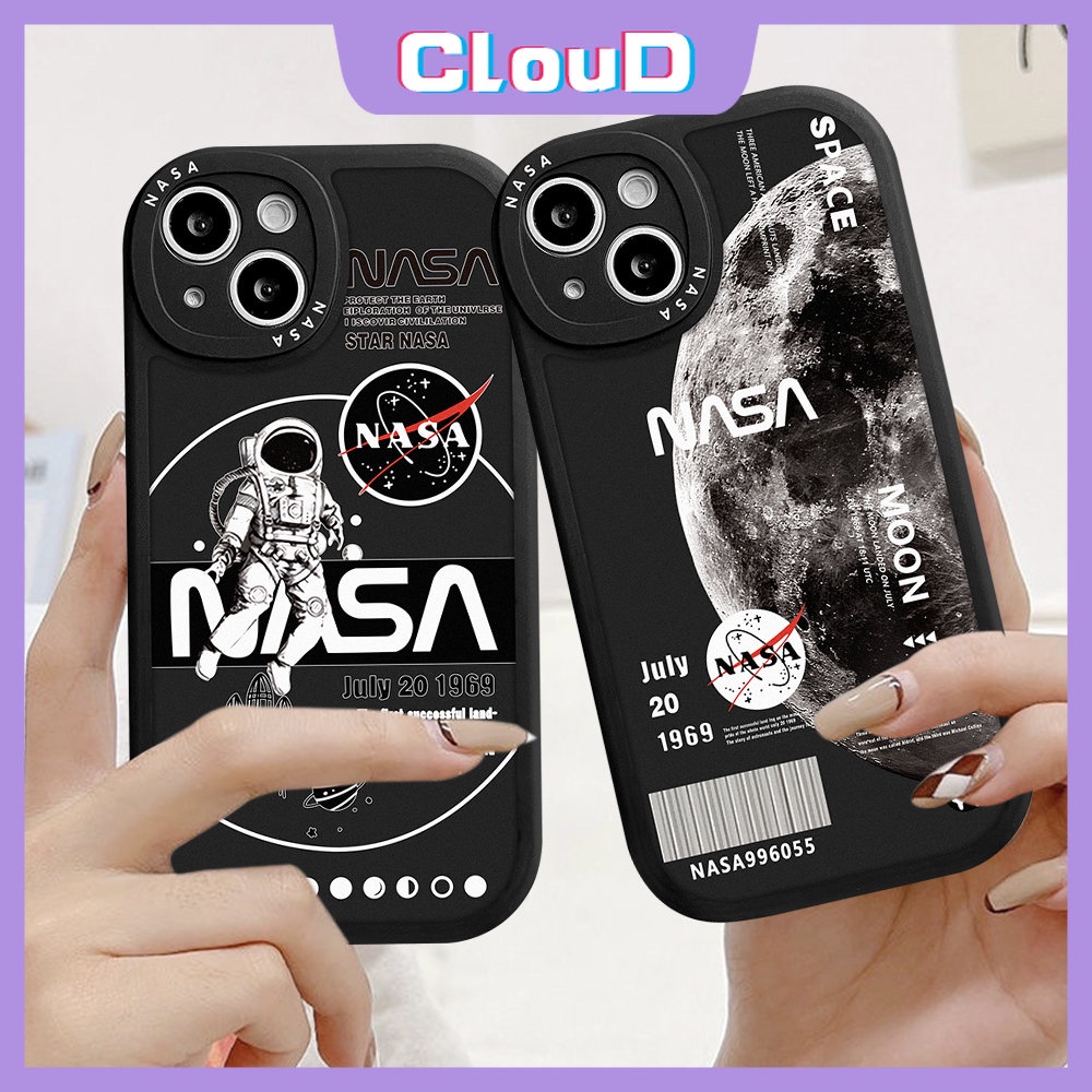 IPHONE Casing Ponsel Tpu Lembut NASA Merek Trendi Kompatibel Untuk Iphone7 8 6 6s Plus XR XS Max X 13 12 11 14 Pro Max SE 2020 Astronot Shockproof Back Full Cover