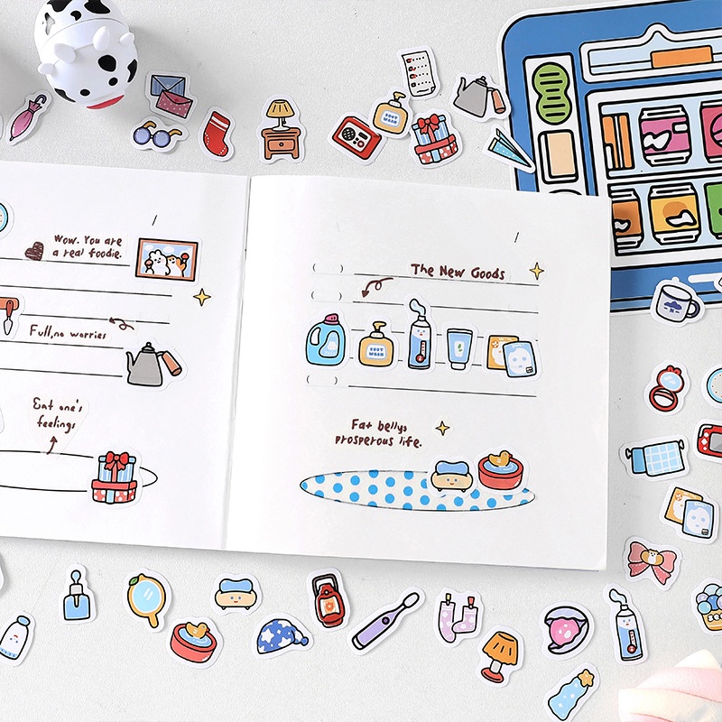 

Living Home Stuff Flake Stickers Set Stiker Tempel Tema Keseharian Rumah Dekorasi Hias Buku