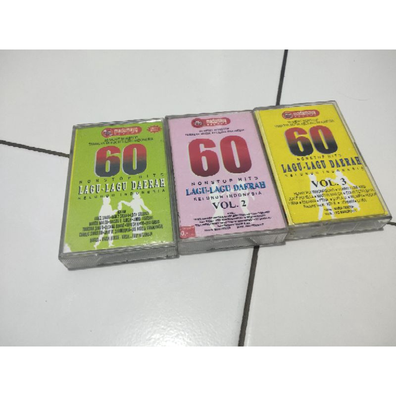 kaset pita 60 nonstop hits lagu lagu daerah vol 1,2,3