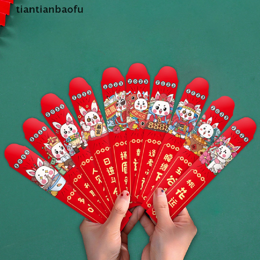 [tiantianbaofu] 12pcs Paket Merah Imlek Cina Kreatif Kantong Uang Amplop Merah2023Musim Semi Festival Disegel Tahun Baru Hong Bao Butik