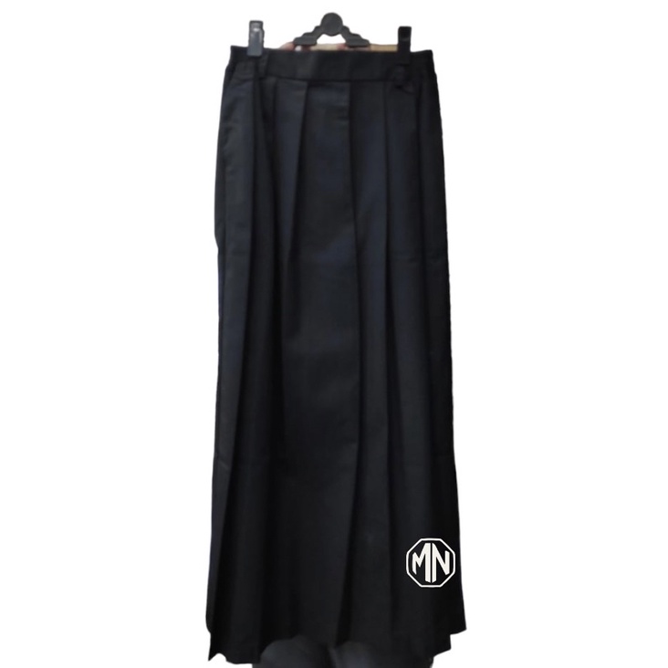 Rok Rempel Hitam SMP/SMA/MTS Famatex Resleting&Kancing YKK