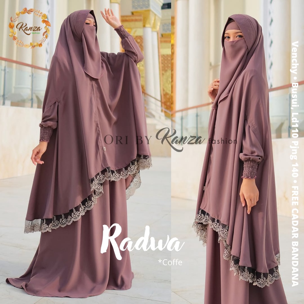 Radwa Syari Gamis Muslim Busui Free Cadar Original Produk By Kanza Fashion