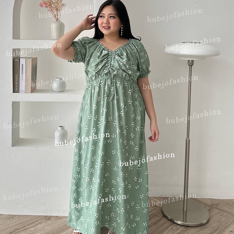 longdress dada serut jumbo ld 130-daster panjang jumbo kekinian-home dress panjang jumbo murah kekinian-dress panjang jumbo