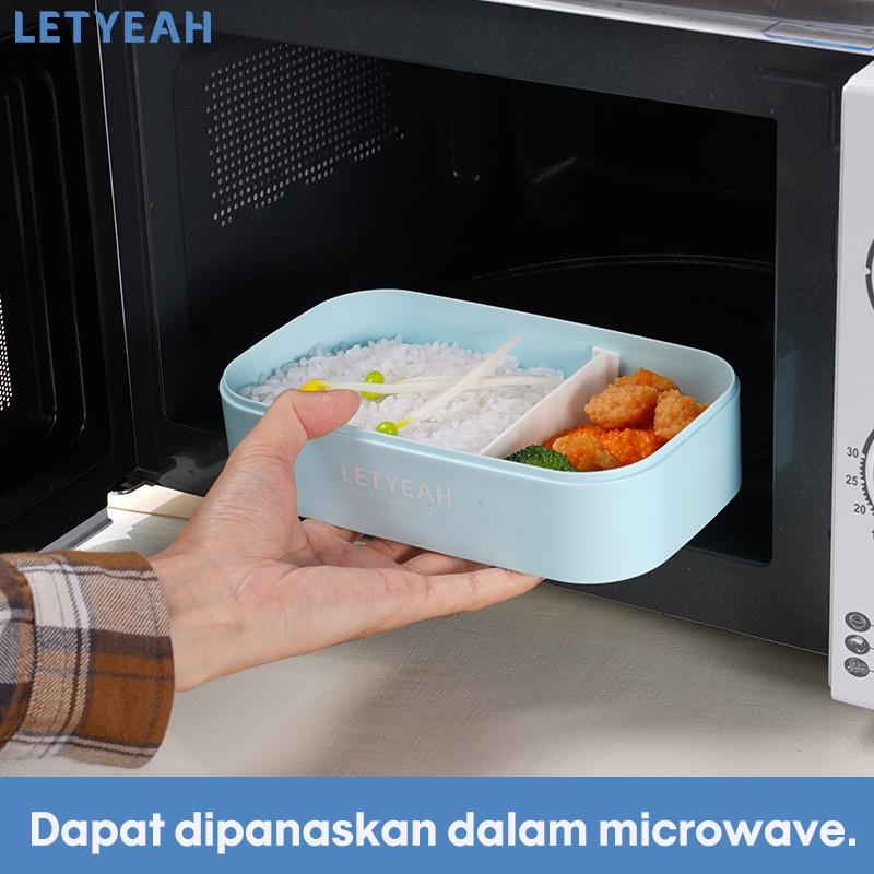 letyeah lunch box set /1600ml kotak makan 2 tingkat anti bocor dengan cangkir sup portabel tas bekal /free sendok