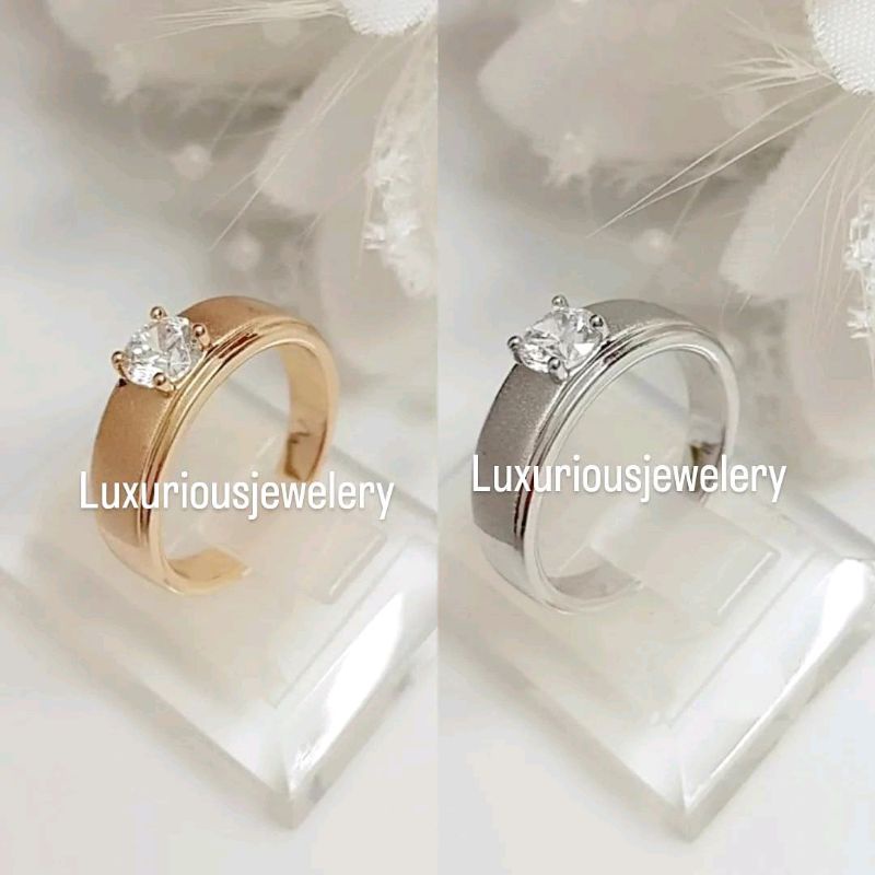 Luxuriousjewelery- Cincin couple/cincin tunangan mata satu