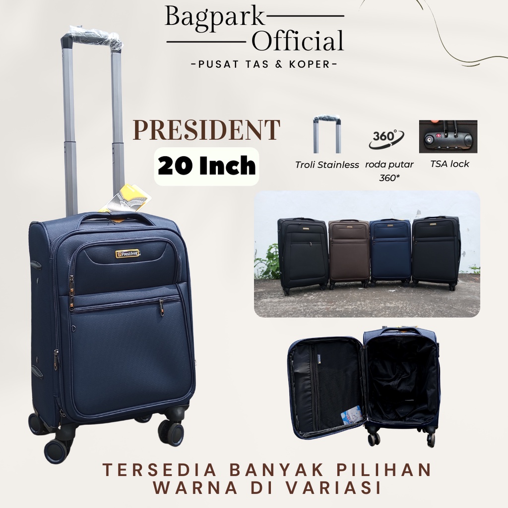 Koper Kain President 20 Inch / Koper Polo Kain Tebal / Koper Bagasi Size / Koper Import / Koper Murah