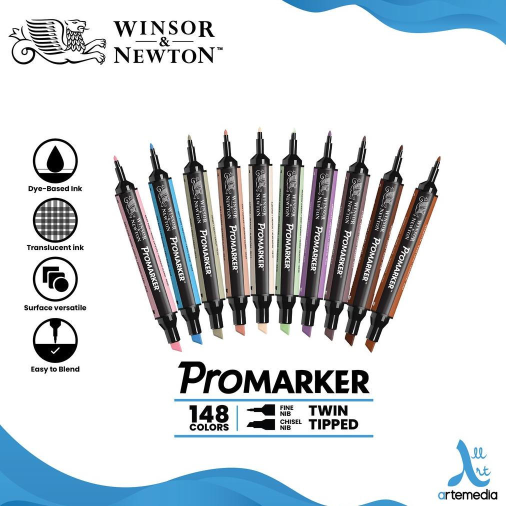 

MARKER WINSOR & NEWTON PROMARKER DUAL POINT PENA KUAS WARNA ALCOHOL BASE SEKELAS COPIC TERLARISS...,,,,,