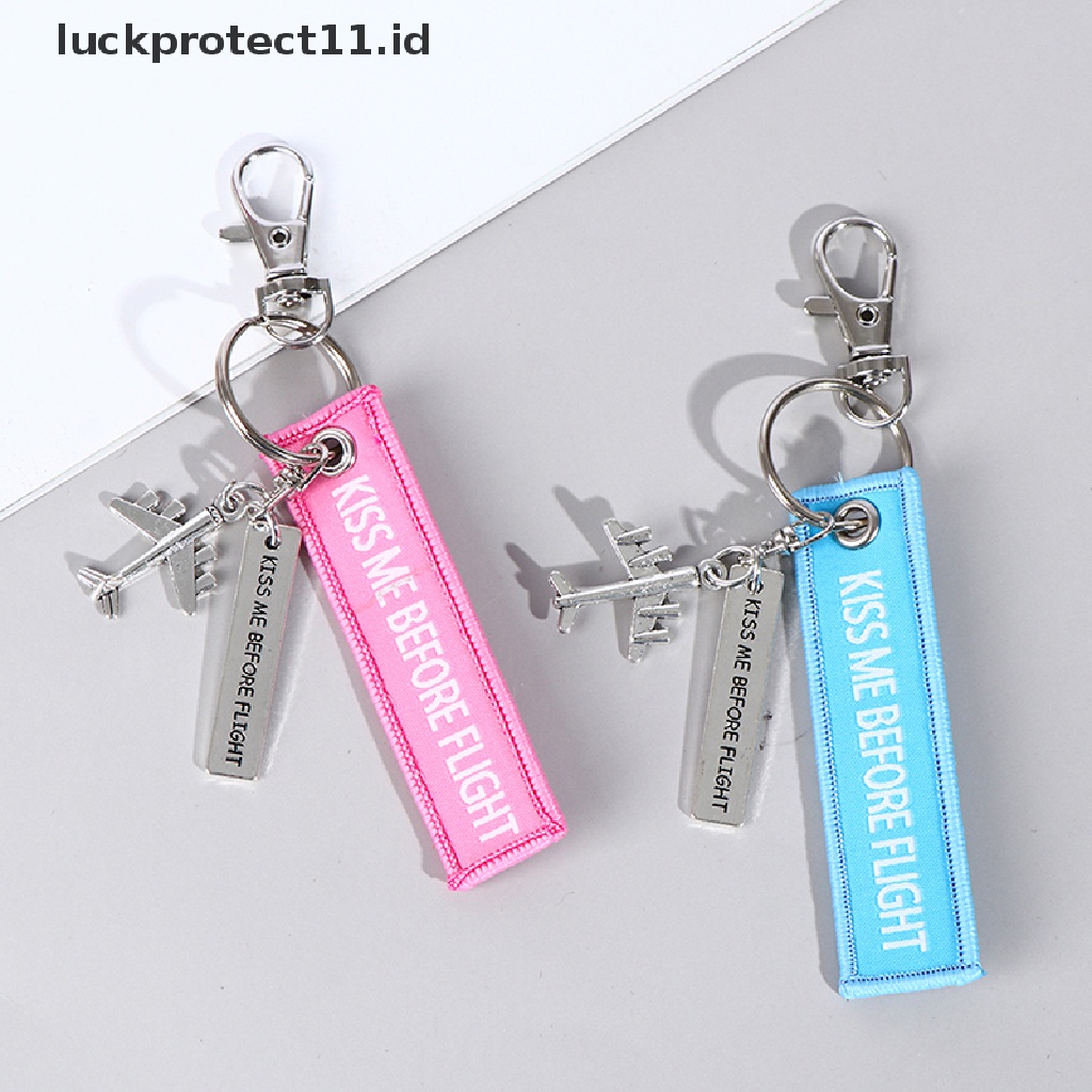 /Fashion Hot//// flight Keychain Set kiss before flight crew drive safe Pesawat Ukir Logam.