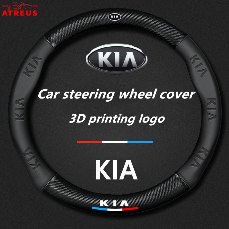 Kia Cover Setir Mobil Untuk EV6 GT Carnival Picanto Rio K5 K3 Cerato Sorento Sportage Auto Steering Wheel Cover Pelindung Kemudi Interior Mobil Logo Printing 3D