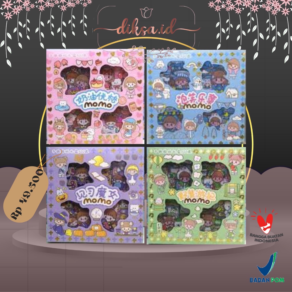 

[READY=SIAP KIRIM] 100 Lembar Stiker Motif Kartun Korea Lucu Anti Air Dekorasi Handbook Scrapbook DIY