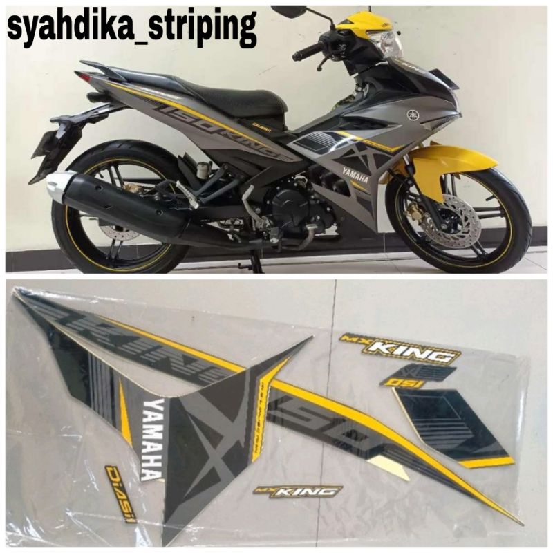 STIKER STRIPING LIS BODY YAMAHA MX KING 150 2017 2018 ABU KUNING