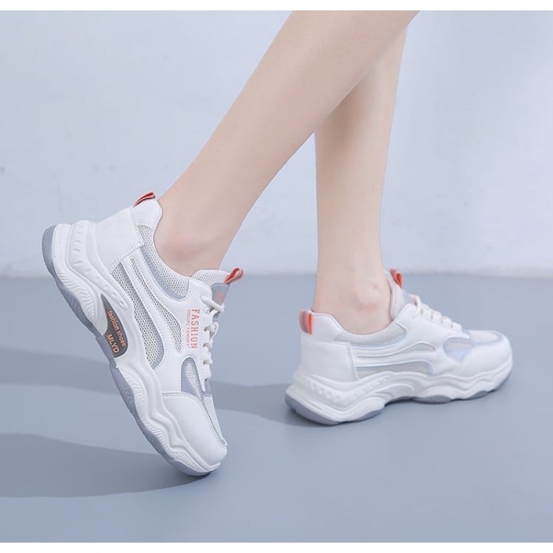 GROSIRTAS &quot;FREE BOX” LV0164 Sepatu Sneakers Wanita Import Motif MLYD Fashion Korean Style