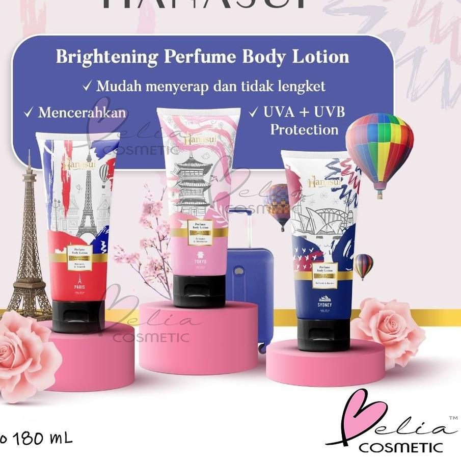 ❤ BELIA ❤ HANASUI Perfume Body Lotion 180mL UVA UVB Protection | Sydney Tokyo Paris parfum losyen