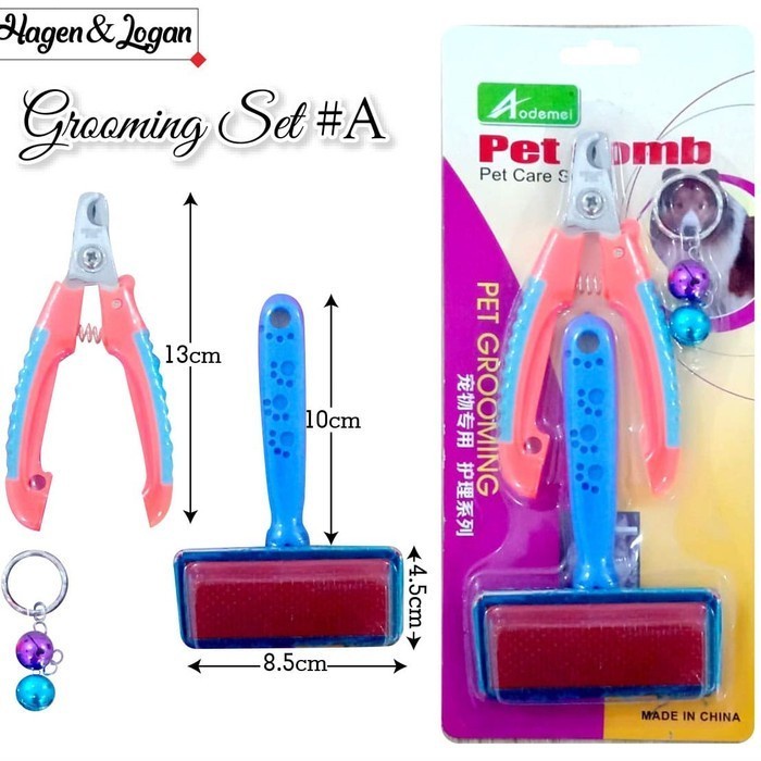 Pet Grooming Set A - Nail Clipper Comb Whistle - Sisir &amp; Gunting Kuku