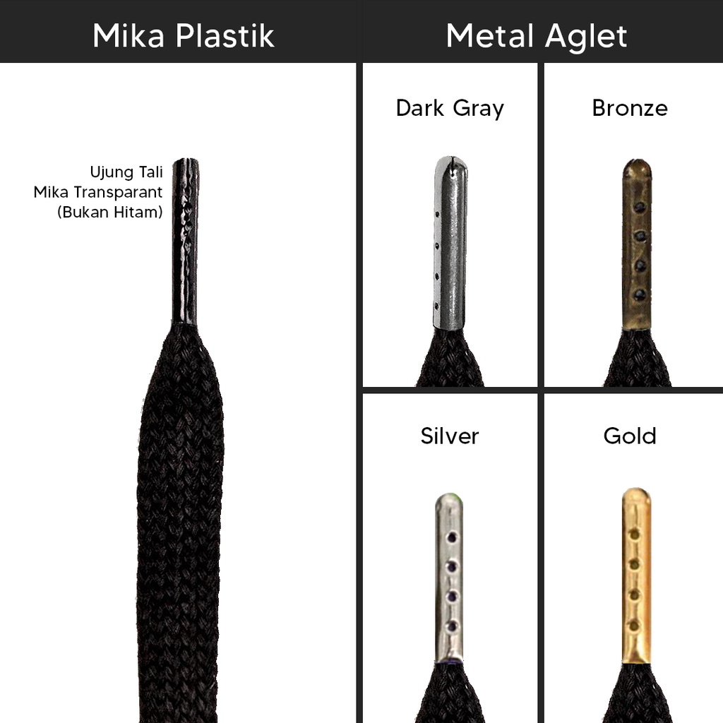 Tali Lilin Gepeng (Finest) 5mm 90cm Aneka Warna Untuk Sepatu Sneakers