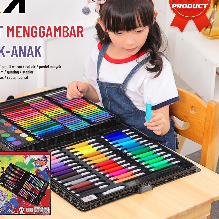 

▌▌▌ (KK) Alat Menggambar Pewarna Colouring Set 150 pcs / Crayon set Macam Warna Cocok Menggambar Mewarnai