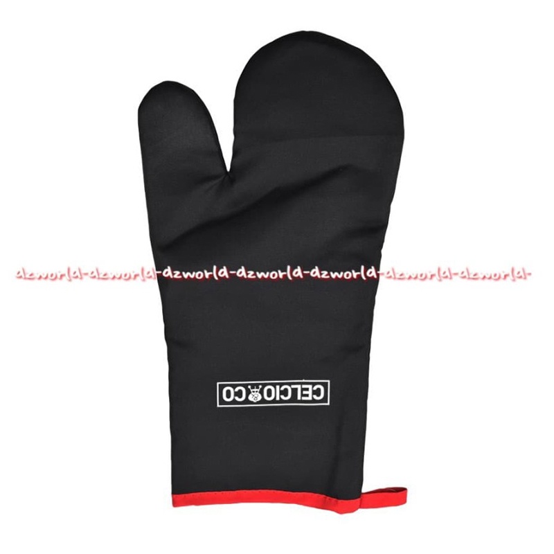 Celcio &amp; Co Sarung Tangan Untuk Saat Bbq Oven Memanggang Panggangan Hitam BBQ Gloves Black Barbeque Glove Hitam Celcio Co Cecio Sarungtangan Tebal