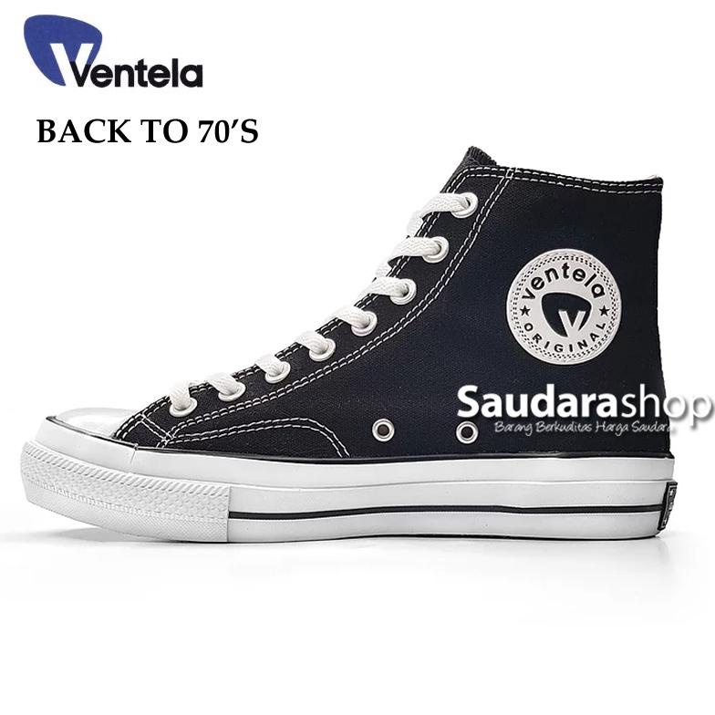 Sepatu Ventela BACK TO 70's Black White High / Sepatu Ventela 70s Hitam Putih Tinggi / Ventela 70's
