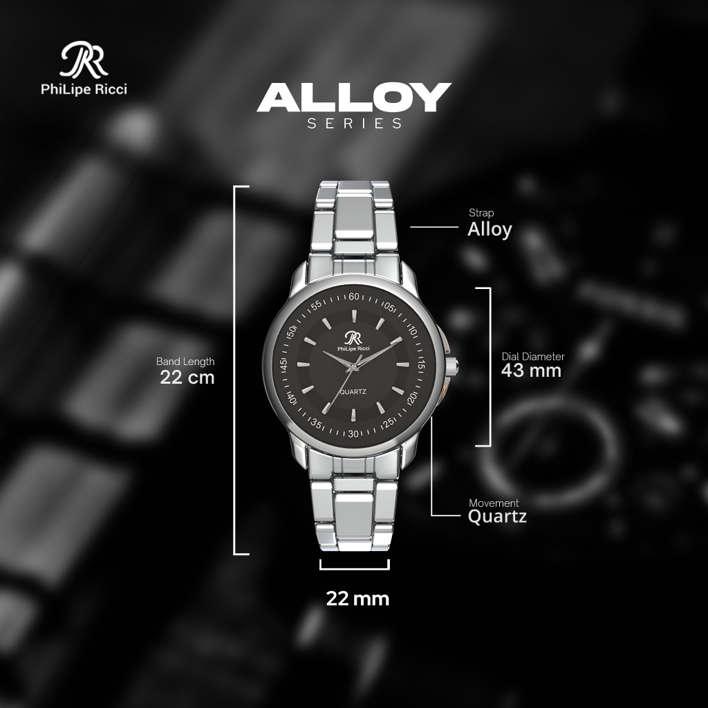 TERBARU PHILIPE RICCI JAM TANGAN PRIA BESI RANTAI ANALOG TERBARU PR16 FREE BOX