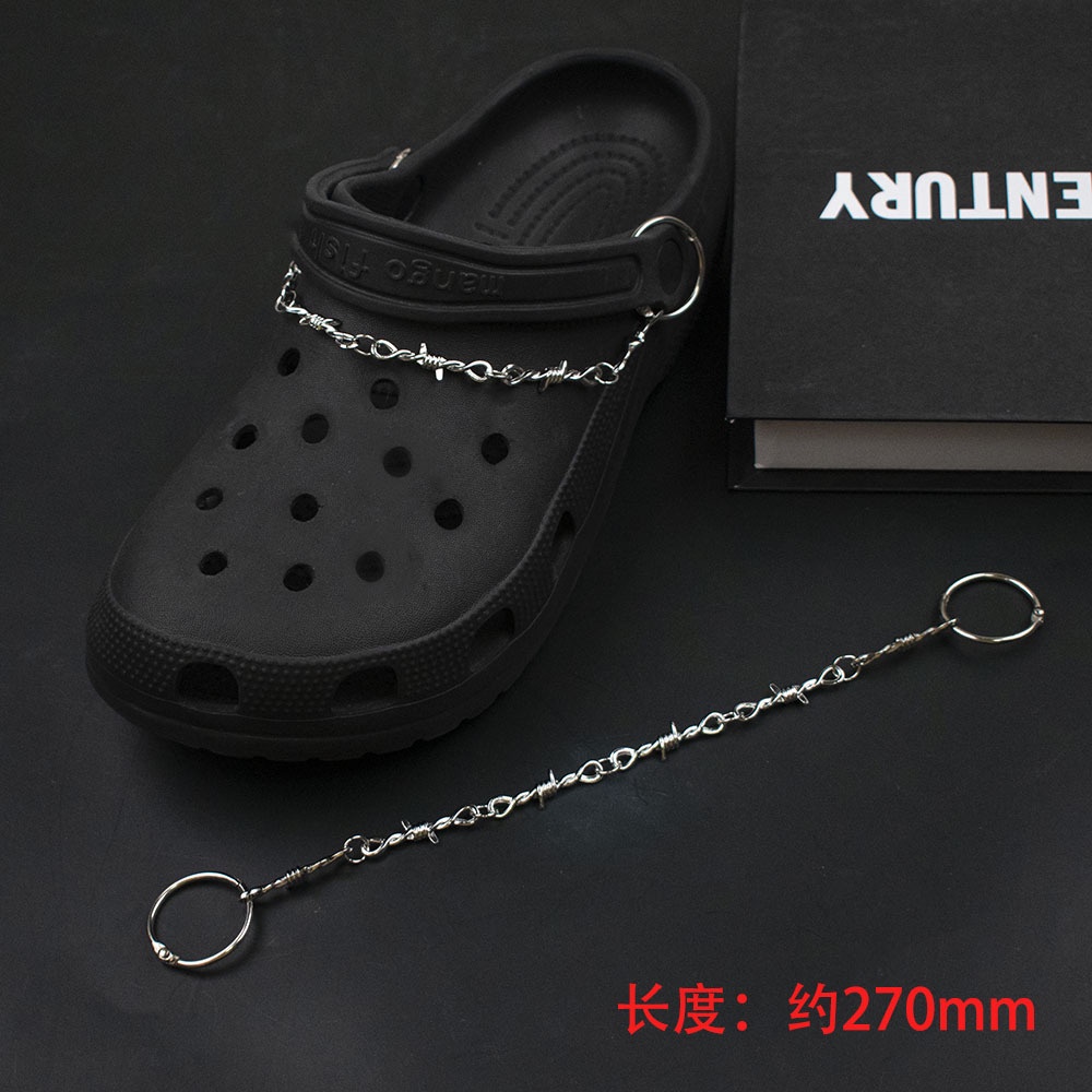 Rantai Sepatu Metal Duri Kuku Willow Gelap Punk | Jibbitz Untuk Crocs