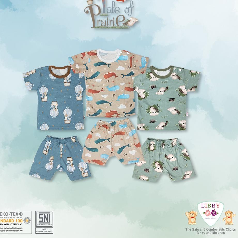 Setelan Libby Baby PENDEK Hello / Piyama Anak 1 - 4 Tahun Unisex Motif Tale Of Prairie Sunny Hill Se
