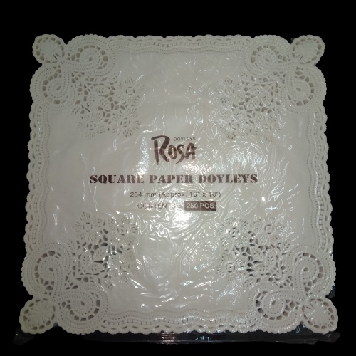 [250pcs] Paper Doyleys Square 10" Rosa | Paper Doilies Kotak Rosa