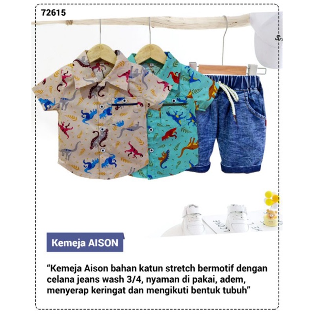 GROSIR 3PCS SET AISON KEMEJA JEANS SZ SML ( 3BLN-2THN)