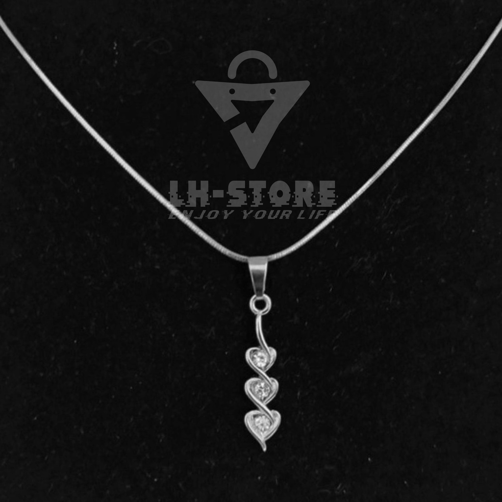 KALUNG PRIA/WANITA TERBARU LIONTIN PERMATA BARIS LOVE ANTI KARAT DAN TIDAK LUNTUR