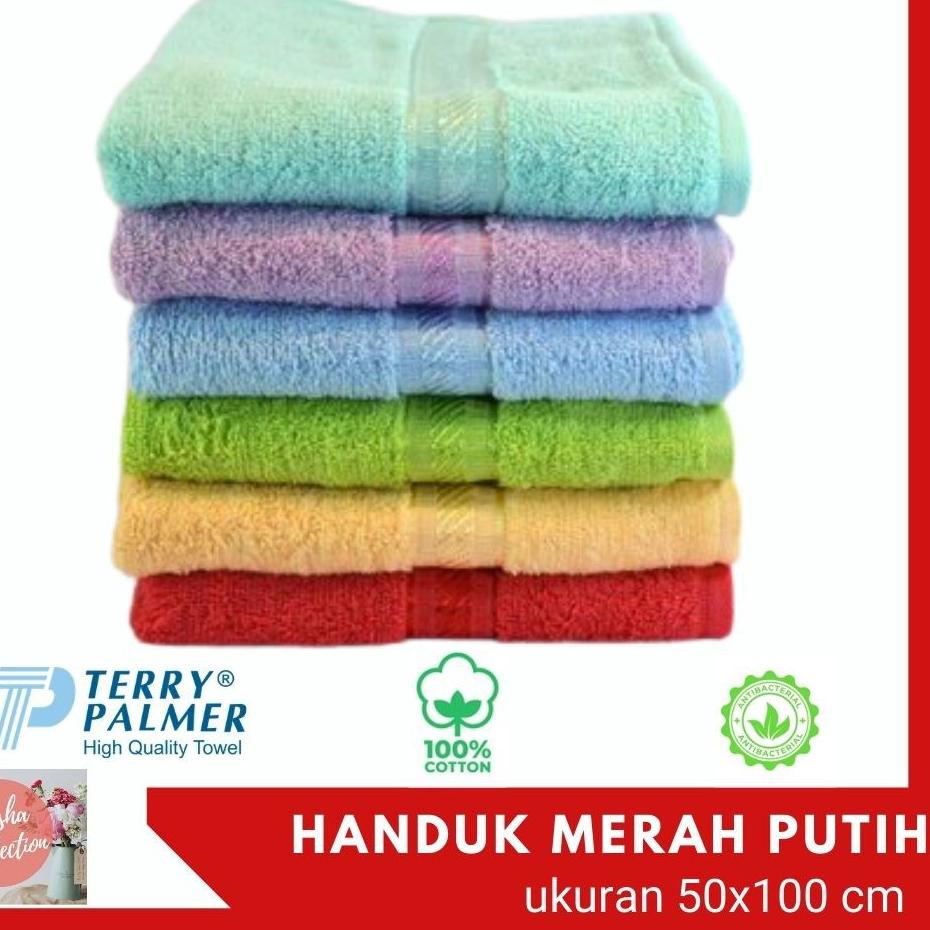 BIG PROMO RC Merah Putih Handuk Mandi 70x135/60x120/50x100 / Handuk mandi motif polos by Terry palme