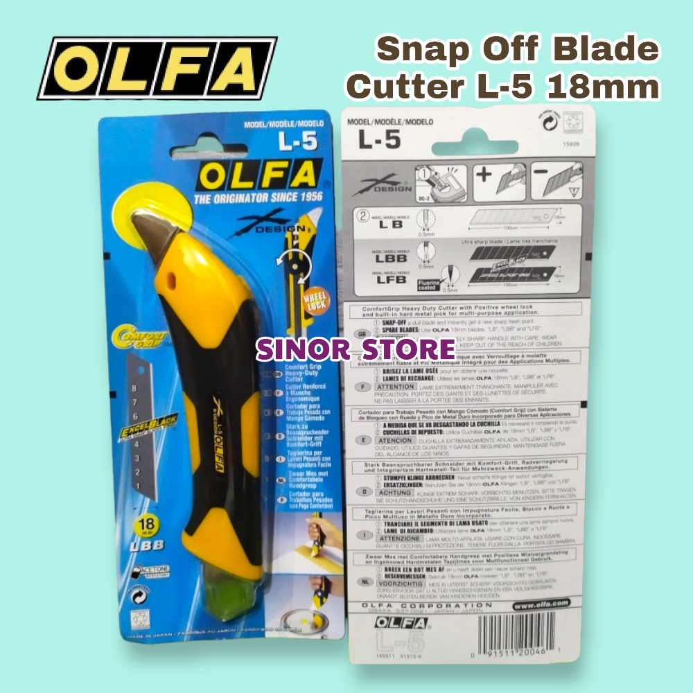 

Olfa Cutter L-5 18mm Snap-Off Blade Cutter