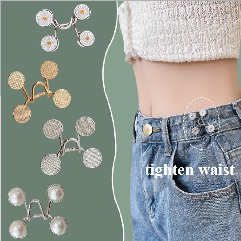 Denim Sederhana Rok Celana Celana Jeans Klip Pinggang Yang Dapat Disesuaikan Kartun Pria Fashion Manis Perhiasan Aksesoris Wanita Mengencangkan Pinggang Bros Pinggang Bros Pin