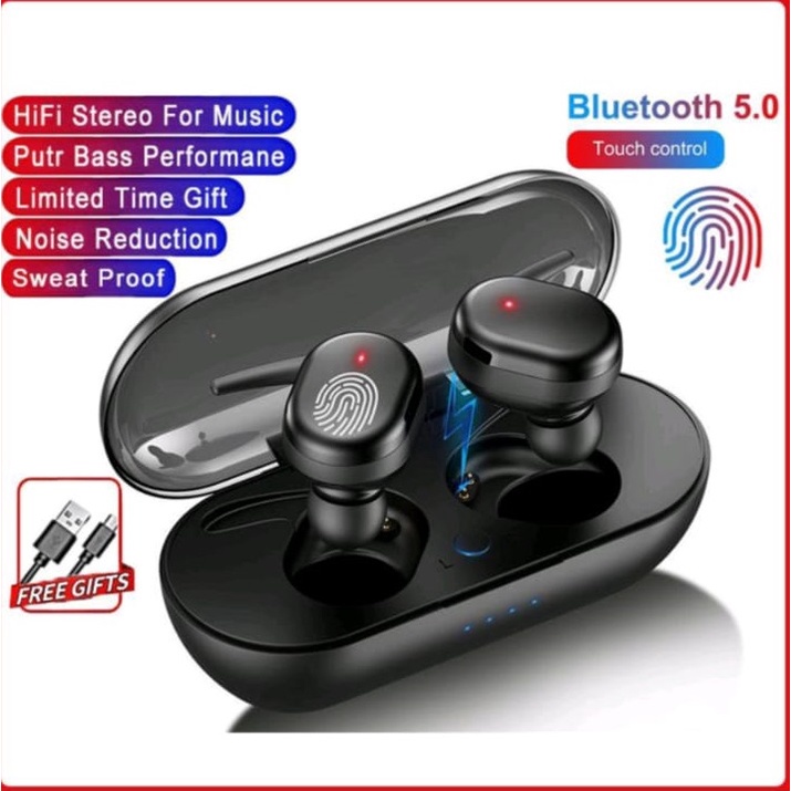 Y30 TWS Y50 TWS Headset Bluetooth Wireless Earphone Earbuds Bass dengan Microfon 5.0
