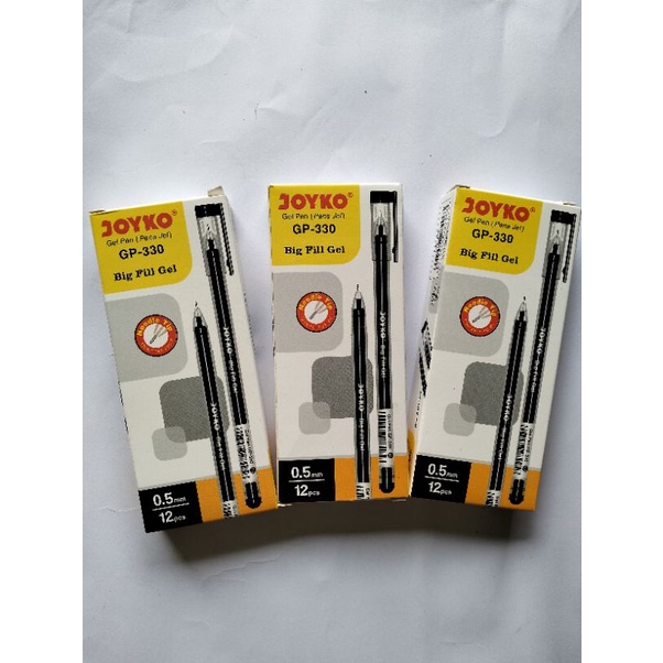 

(12pcs)Bolpen Pulpen Pena Gel Joyko GP-330 Big Fill Gel 0,55mm Original Murah