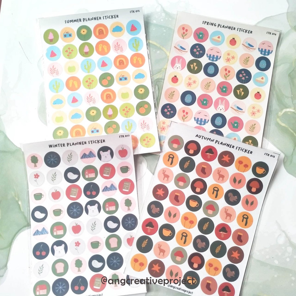 

ANG CREATIVE Stiker Dot Journal Daily Planner - Season Theme