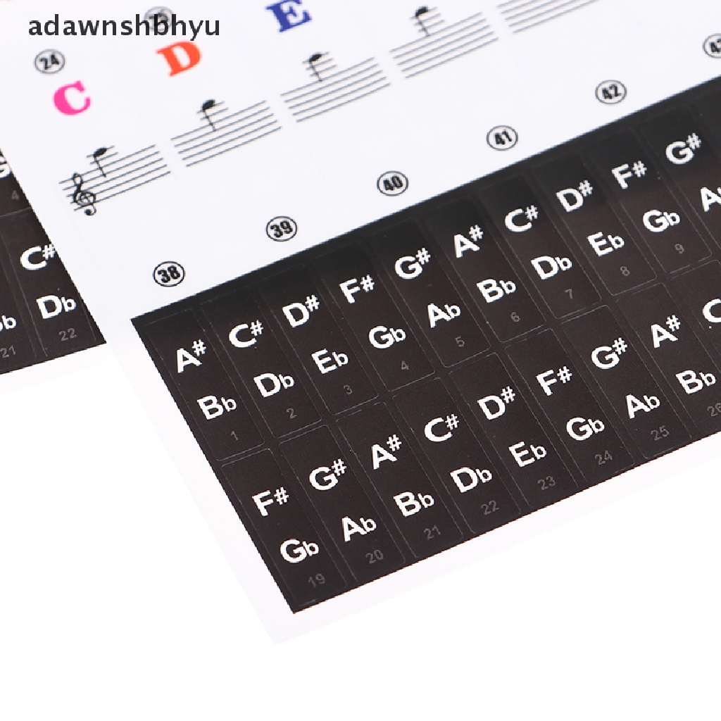 Adawnshbhyu Stiker Keyboard Piano Transparan 54/61kunci Keyboard Elektronik Piano Sticker ID