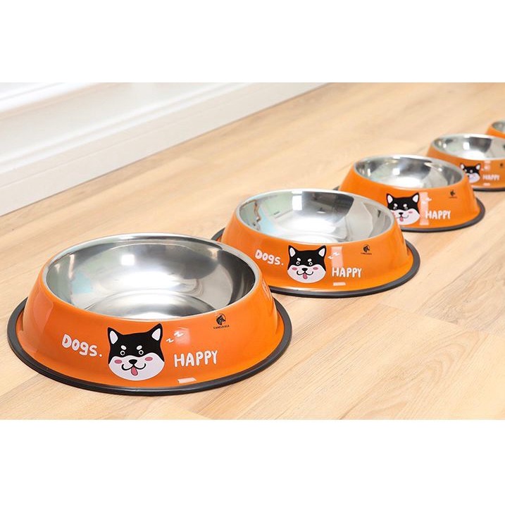 Stainless Bowl Bewarna - Tempat Makan Hewan Anjing Kucing Anti Slip