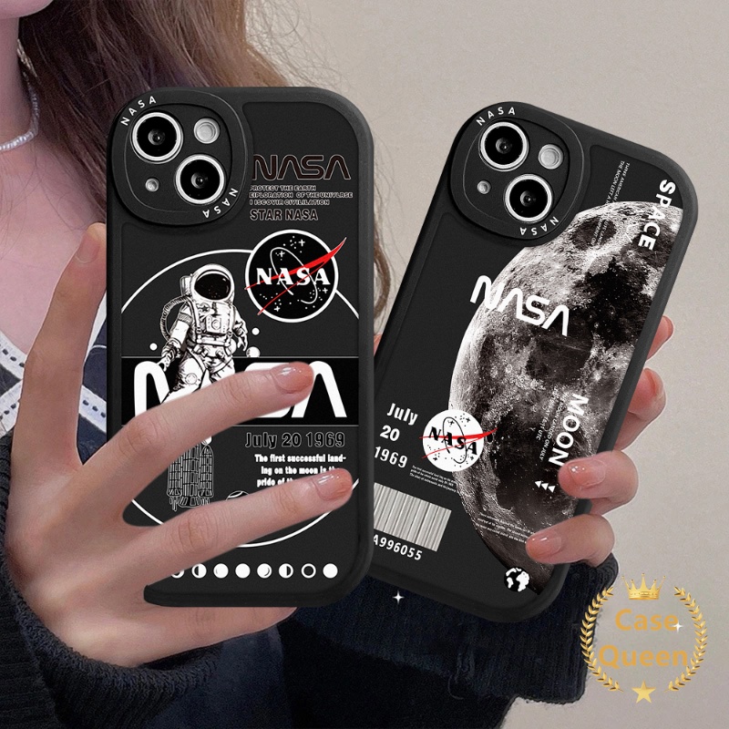 Case NASA Merk Trendy Oppo A17K A17 A57 A55 A54 A15 A95 A96 A77s A12 A16 A5s A16K A74 A76 A16E A3S A1K Reno 5Z 8 7 7Z 5F 5 6 A94 A7 A53 A9 A5 A31 A92 Soft TPU Cover Belakang