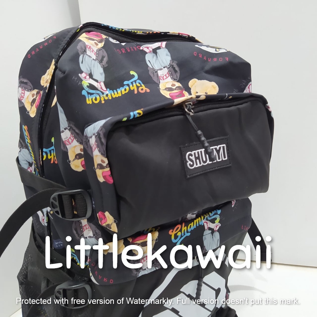 LK/Tas Ransel Laptop Backpack Parasut Sekolah Kuliah Fashion Sport Travelling Camping Casual Remaja Dewasa Cowok Cewek SY Gesper Mix Import