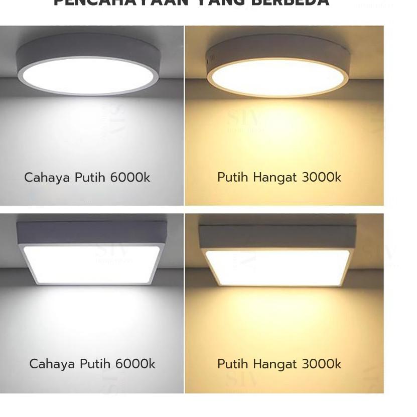 SIV 12W 18W 24WATT Lampu Downlight Outbow LED Lampu Plafon Surface Ceiling Lamp Lights Kamar Mandi D