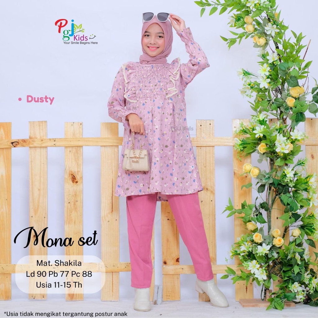 Baju Muslim Anak Setelan Tunik Anak Remaja Tanggung Junior Perempuan Kekinian Set Lucu Terbaru