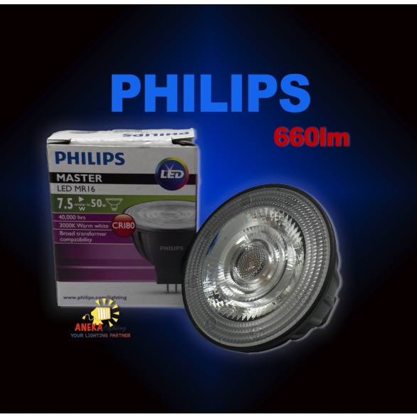 Philips Master LED MR16 7,5W High Lumens 660lm 40.000h