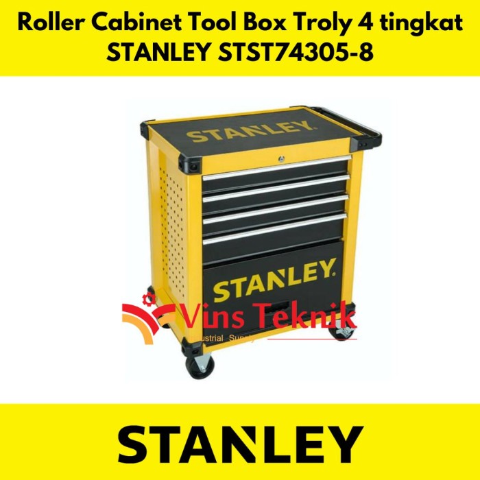 Toolbox Stanley Troly 4 Tingkat Roller Cabinet Stst74305-8