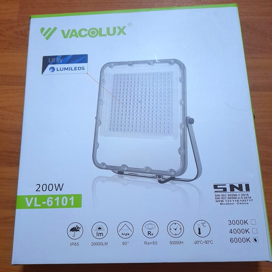 LAMPU LED SOROT VACOLUX 100 watt,200 watt Floodlight ..Cahaya Putih..GARANSI 1TAHUN